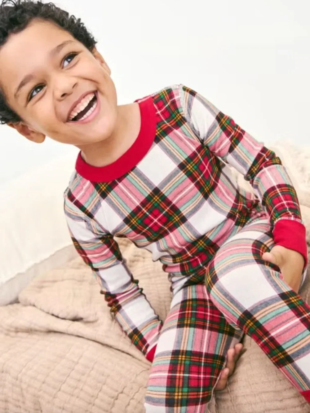 Hanna Andersson HannaJams Long John Pajama Set (Family Holiday Plaid) Size 110 5